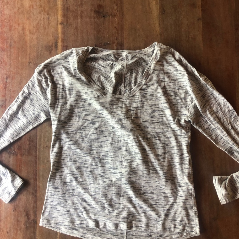 lululemon athletica Shirt 6* White Spacedye Long Sleeve Stretch Athletic